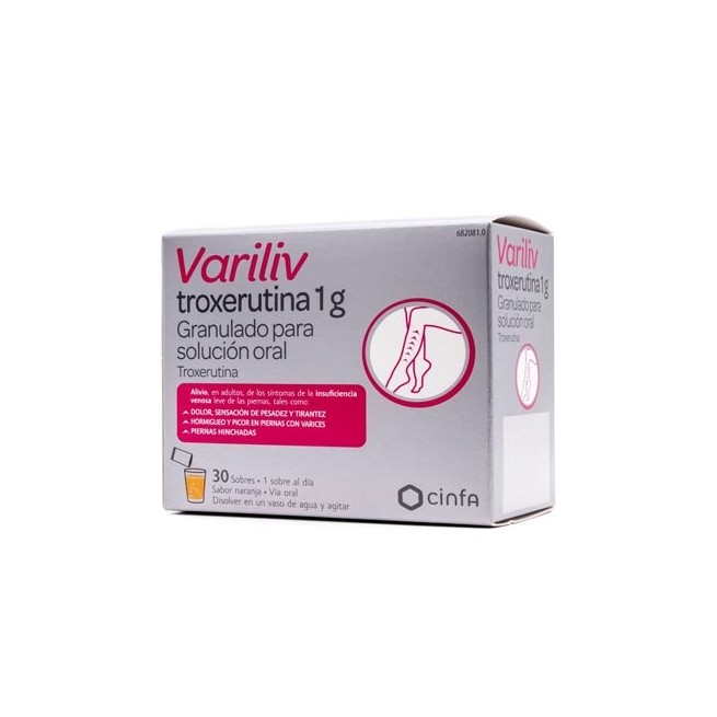 VARILIV TROXERUTINA 1 G GRANULADO PARA SOLUCIÓN ORAL, 30 SOBRES