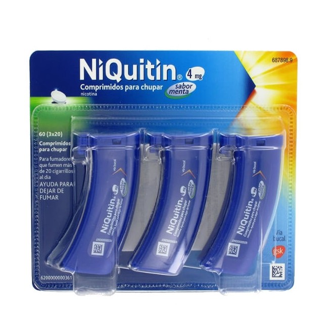 Niquitin 4Mg, 60 Comprimidos Para Chupar Sabor Menta