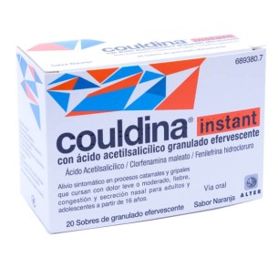 Couldina Instant con Ácido Acetilsalicilico Granulado Efervescente, 20 Sobres