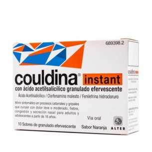 Couldina Instant con Ácido Acetilsalicilico Granulado Efervescente, 10 Sobres