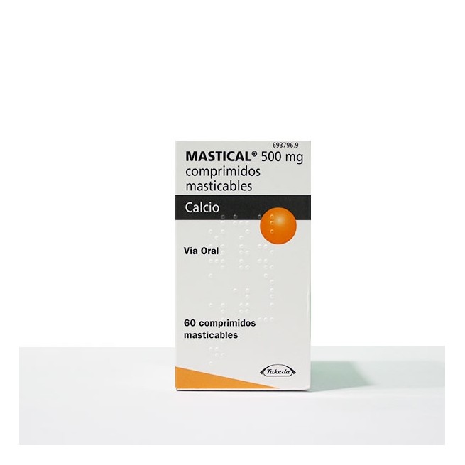 Mastical 1250 Mg (500 Mg Ca) 60 Comprimidos Masticables