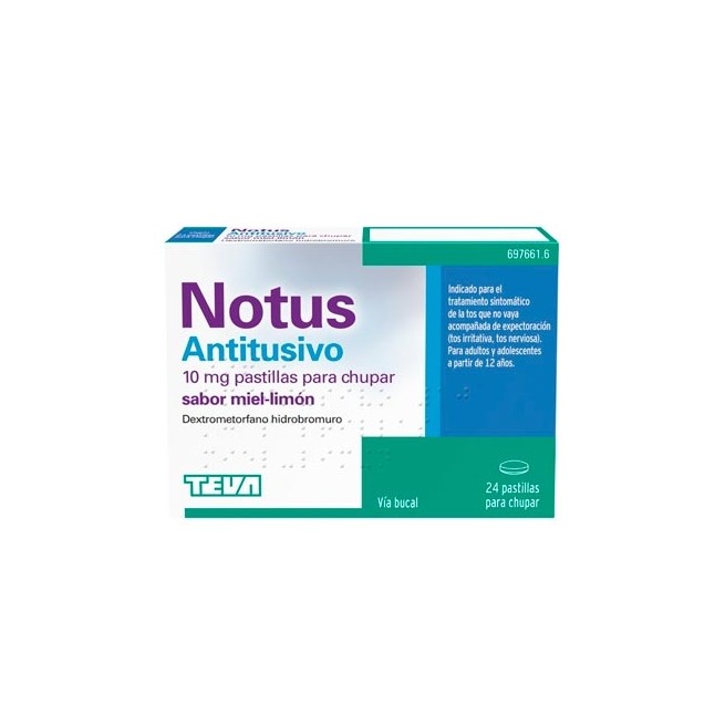 Notus Antitusivo 10 Mg Pastillas Para Chupar Sabor Miel - Limon