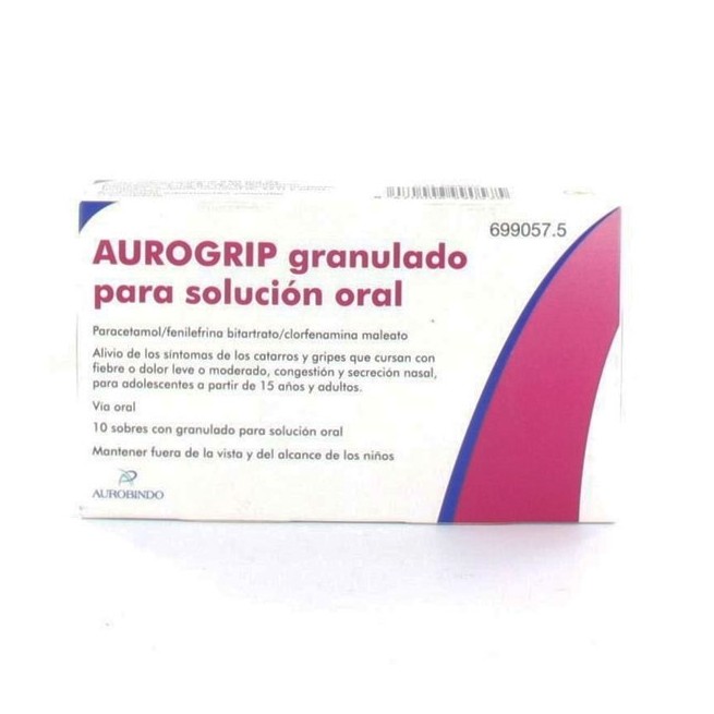 Aurogrip 10 Sobres Granulado Solucion Oral