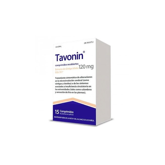 TAVONIN 120 MG 15 COMPRIMIDOS RECUBIERTOS