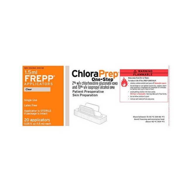 CHLORAPREP INCOLORO (FREPP) 20 MG/ML + 0,70 ML/ML 20 APLICADORE