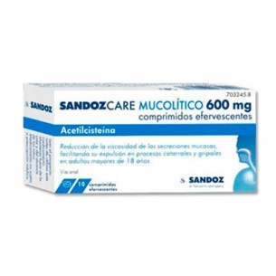 Sandozcare Mucoilitico Efg 600 Mg 10 Comprimidos