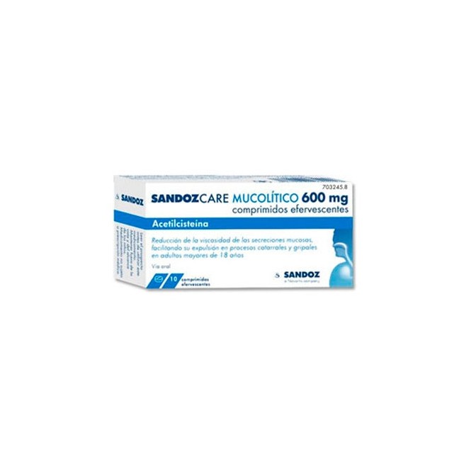 Sandozcare Mucoilitico Efg 600 Mg 10 Comprimidos