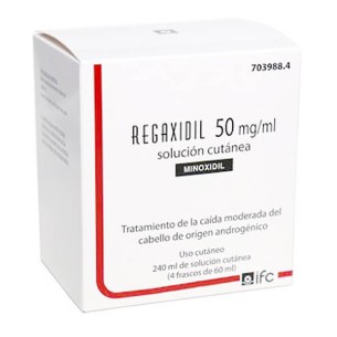 Regaxidil 50MG/ML Solución Cutánea, 4 Frascos de 60ML