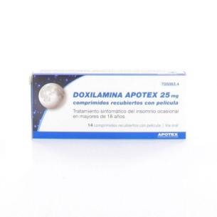 Doxilamina Apotex 25Mg, 14 Comprimidos Recubiertos con Película
