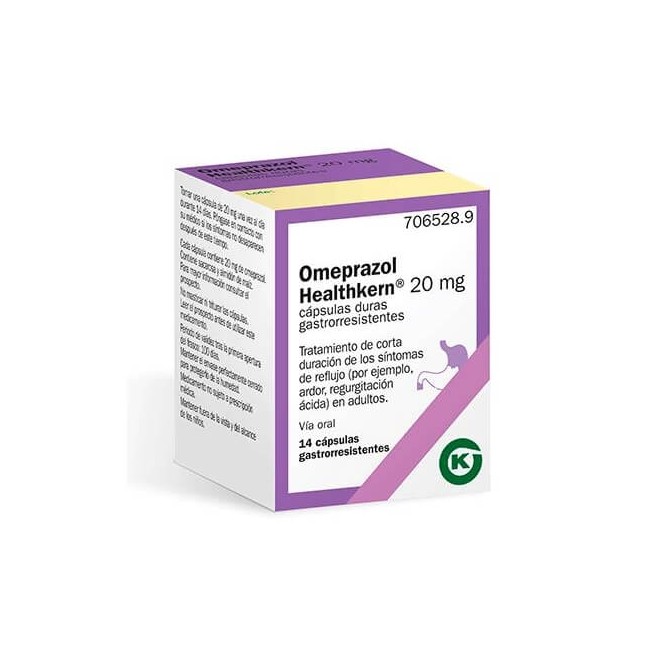 Omeprazol Healthkern 20Mg, Frasco Cápsulas Duras Gastrorresistentes - (14Cáps)