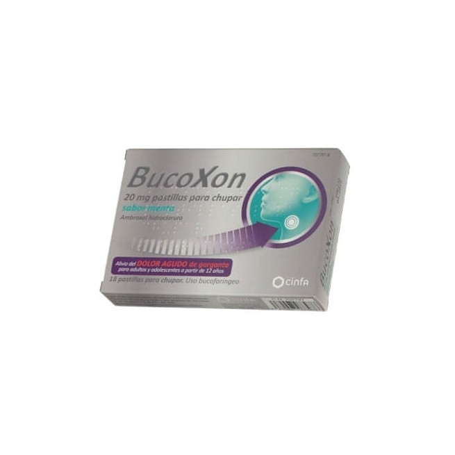 BUCOXON 20 MG, 18 PASTILLAS PARA CHUPAR SABOR MENTA