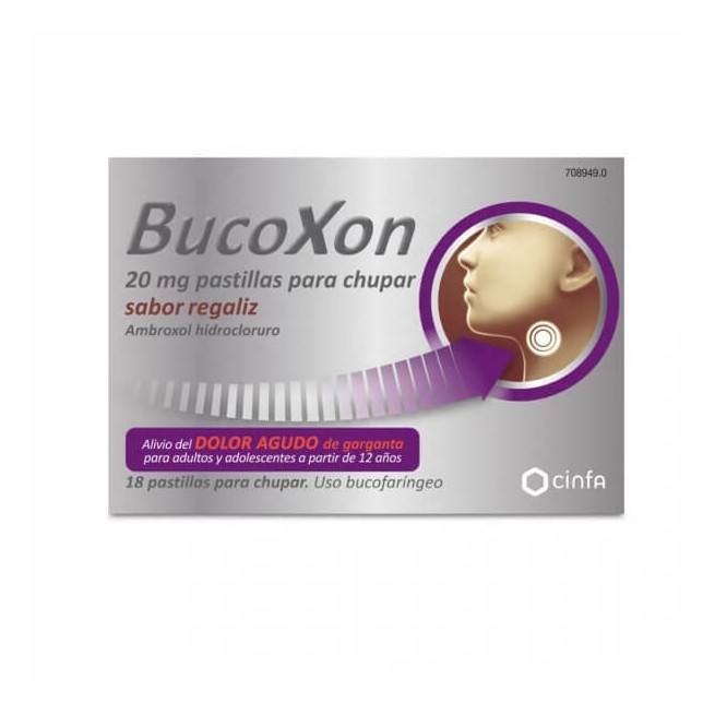 BUCOXON 20 MG, 18 PASTILLAS PARA CHUPAR SABOR REGALIZ