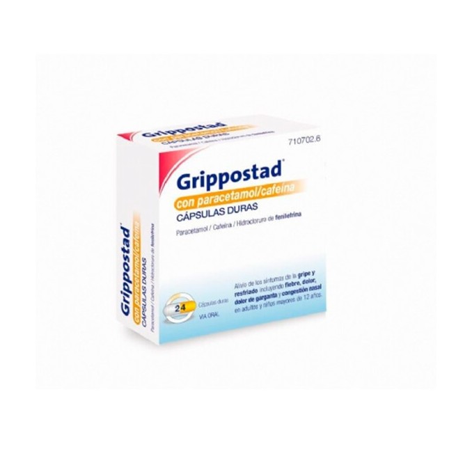 GRIPPOSTAD CON PARACETAMOL/CAFEINA CAPSULAS DURAS, 24 CÁPSULAS