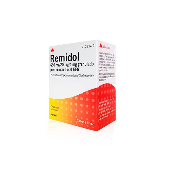 Remidol 650 Mg/20 Mg/4 Mg Granulado Para Solución Oral Efg - (10Sobres)