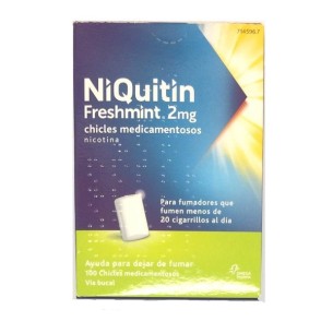 NIQUITIN FRESHMINT 2 MG, 100 CHICLES MEDICAMENTOSOS - (BLISTER AL/PVC/PVDC)