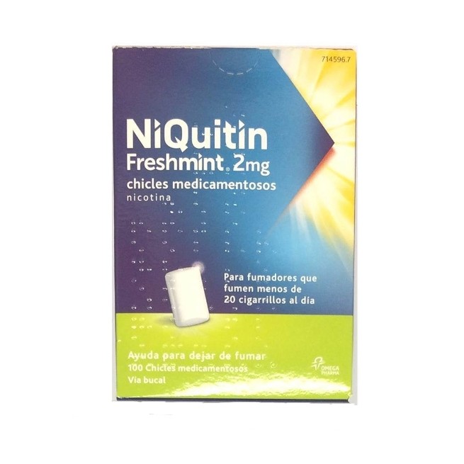 NIQUITIN FRESHMINT 2 MG, 100 CHICLES MEDICAMENTOSOS - (BLISTER AL/PVC/PVDC)