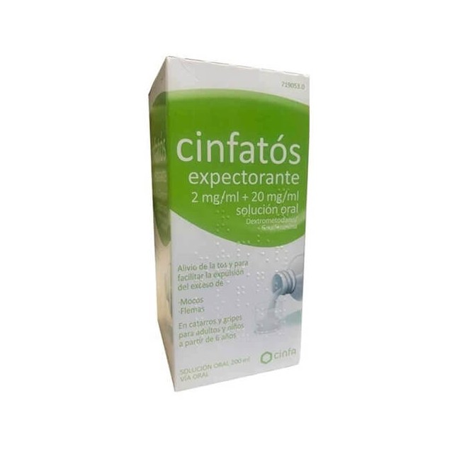 Cinfatos Expectorante 2Mg/Ml + 20Mg/Ml Solución Oral, 1 Frasco de 200 ml