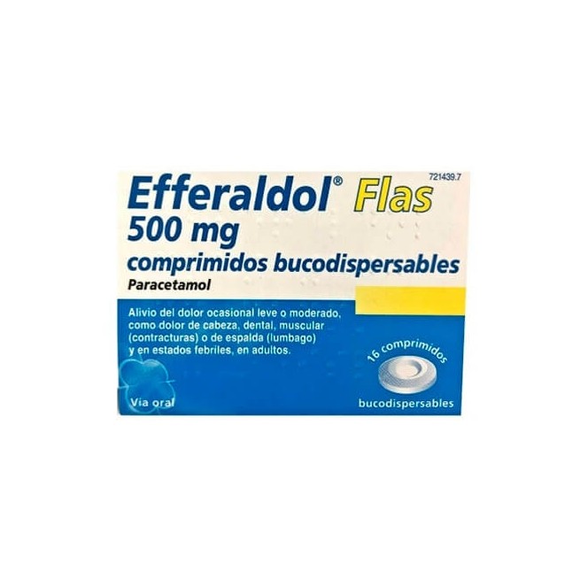 Efferaldol Flas 500 Mg Comprimidos Bucodispersables, 16 Comprimidos (8 + 8)