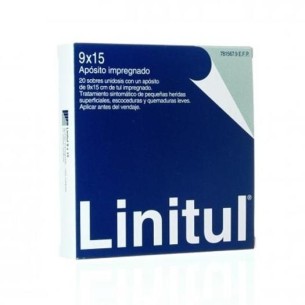 Linitul, 20 Apósitos Impregnado de 9X15Cm