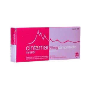 CINFAMAR INFANTIL 25MG, 10 COMPRIMIDOS RECUBIERTOS