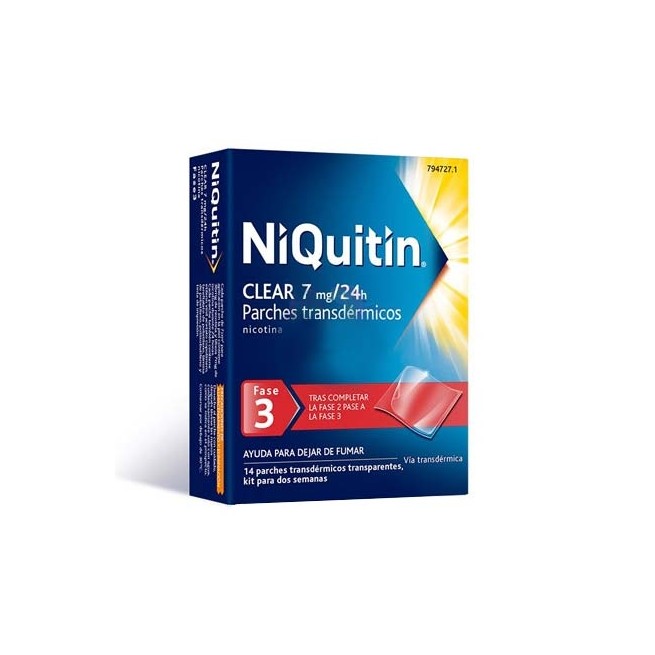 NIQUITIN CLEAR 7 MG/24H PARCHES TRANSDÉRMICOS , 14 PARCHES