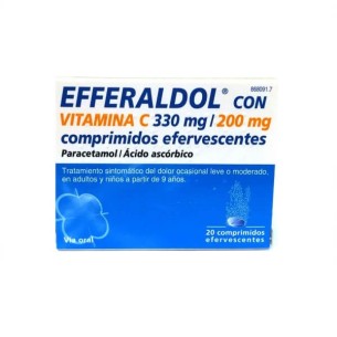 Efferaldol con Vitamina C 330Mg/200Mg, 20 Comprimidos Efervescentes