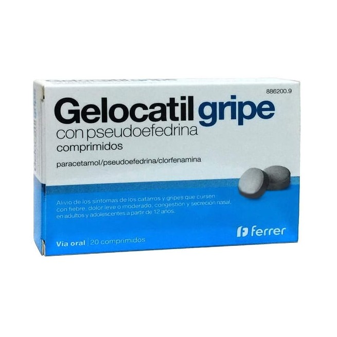 Gelocatil Gripe Pseudoefedrina 20 Comprimidos