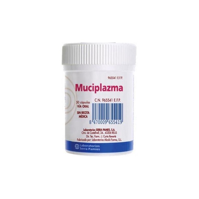 MUCIPLAZMA 500 MG 50 CAPSULAS