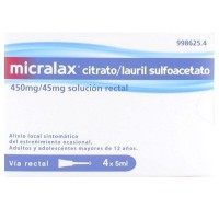 Micralax Citrato/Lauril Sulfoacetato 450Mg/45Mg Solución Rectal, 4 Enemas