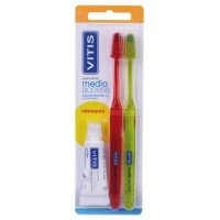 COMPRAR VITIS DUPLO CEPILLO DENTAL MEDIO ACCESS + PASTA BLANQUEADORA 15 ML