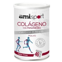 COMPRAR AMLSPORT COLAGENO CON MAGNESIO EN POLVO SABOR FRESA + VITAMINAS C, B1, B2 Y B6 350 G