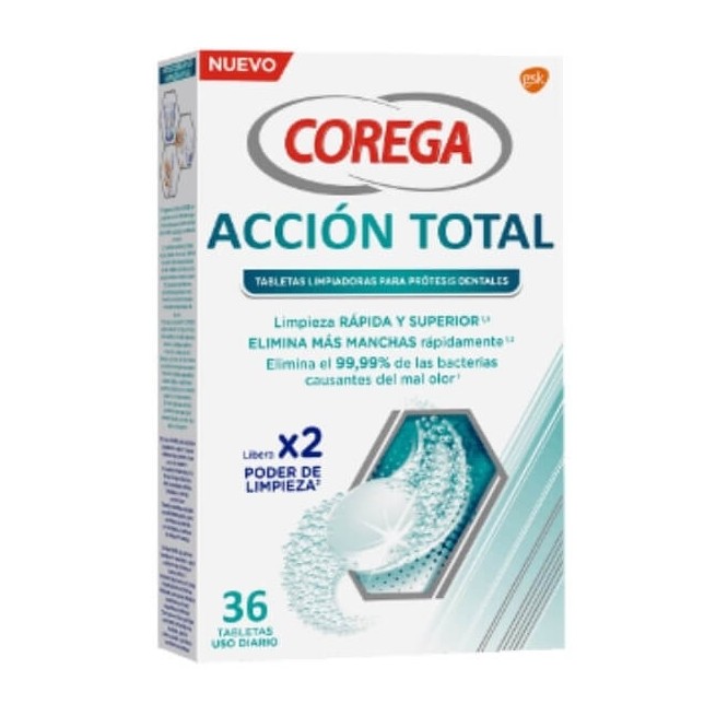 COMPRAR COREGA ACCION TOTAL PROTESIS DENTALES 36 TABLETAS LIMPIADORAS