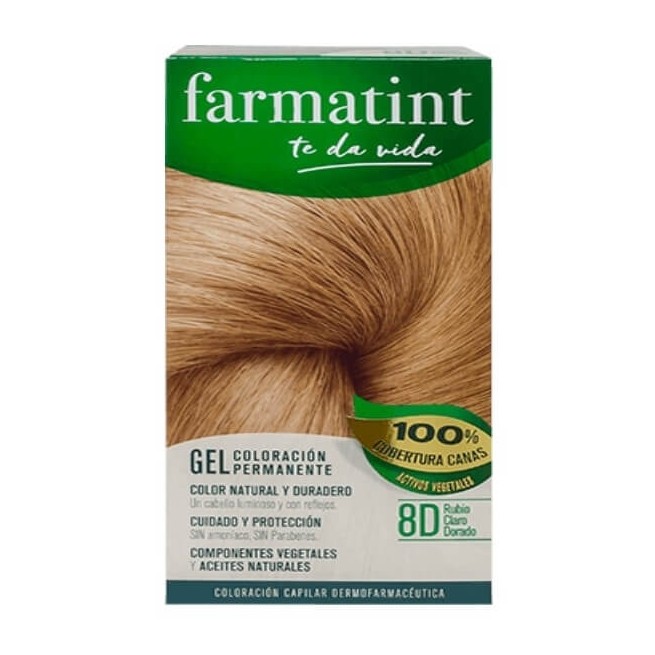 COMPRAR FARMATINT GEL COLORACION PERMANENTE 8D RUBIO CLARO DORADO 135 ML