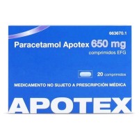 PARACETAMOL APOTEX 650MG, 20 COMPRIMIDOS EFG
