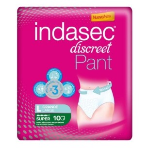 COMPRAR INDASEC DISCREET PANT TALLA GRANDE 10 UDS