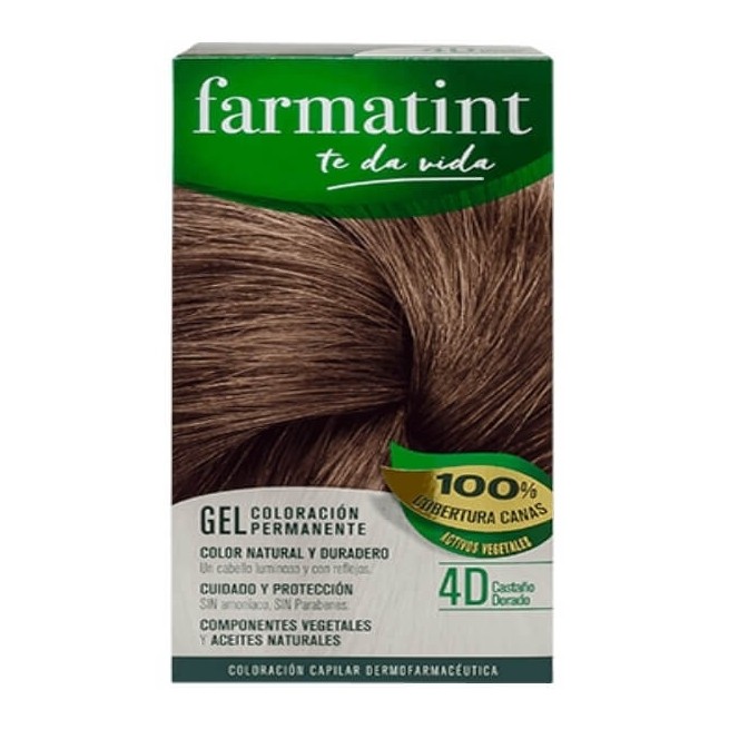 COMPRAR FARMATINT GEL COLORACION PERMANENTE 4D CASTAÑO DORADO 135 ML