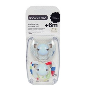 Suavinex® Chupete Anatómico Látex + 6M 2Uds