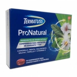 TERMATUSS PRONATURAL 16 COMPRIMIDOS PARA CHUPAR SABOR A FRAMBUESA
