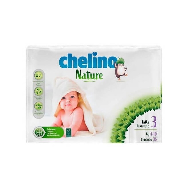 PAÑALES CHELINO NATURE TALLA 3 - 36 UNIDADES