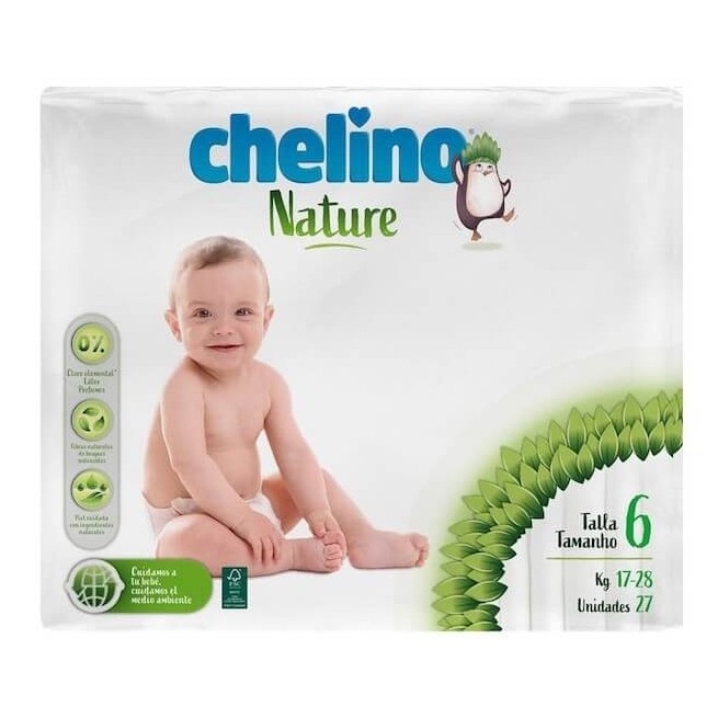 PAÑALES CHELINO NATURE TALLA 6 - 27 UNIDADES