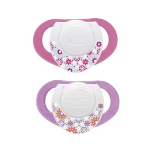 Chupete Chicco Rosa Tetina Latex Physio +4 Meses Pack 2