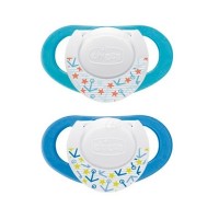 Chupete Chicco Azul Tetina Latex Physio +4 Meses Pack 2