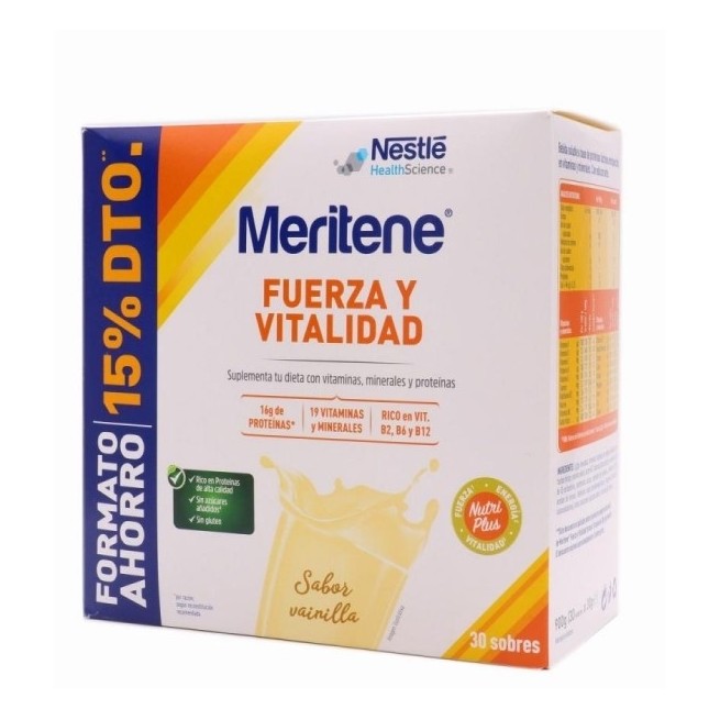 MERITENE FUERZA Y VITALIDAD VAINILLA 30 SOBRES