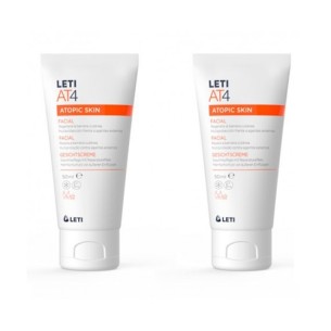 Leti At-4 Facial Pack 2 X 50 ml Crema Protectora Especial Para Pieles Atópicas.