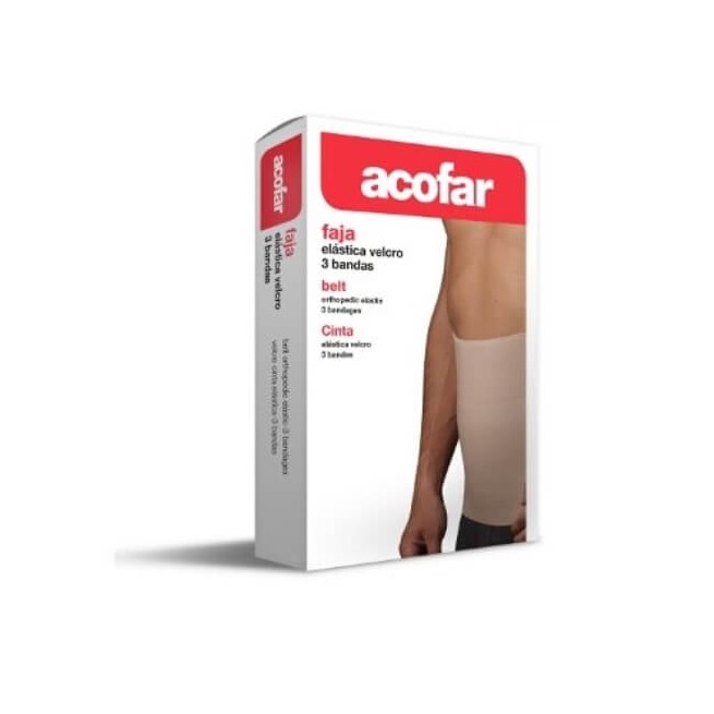 Acofar Faja Elástica Velcro 3 Bandas Beige Talla 3