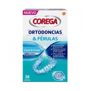 Corega Ortodoncias y Férulas 36 Tabletas Limpiadoras.