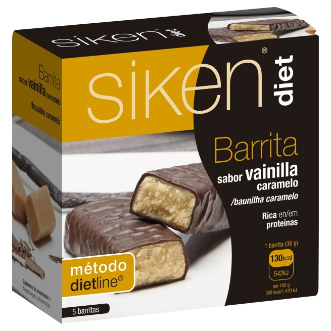 Siken Diet Barrita Vainilla-Caramelo 5 Uds