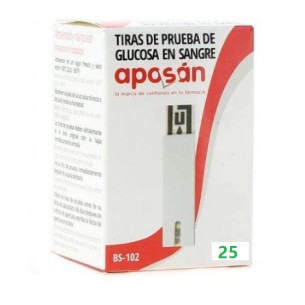 Tiras Para Glucómetro Aposan. 25 Tiras