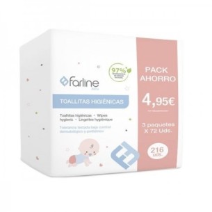 Farline Bebé Toallitas Higiénicas Pack 3X72 Uds