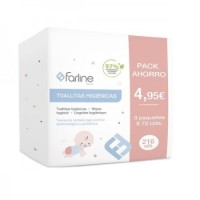 Farline Bebé Toallitas Higiénicas Pack 3X72 Uds